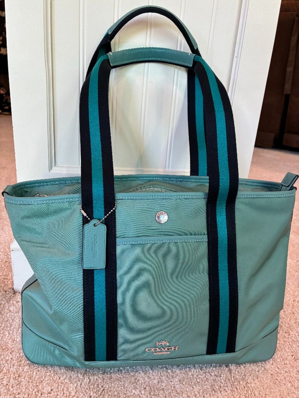 Coach NYL Ellis Tote Blue Green Multi